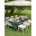 thumbnail image 3 of Outdoor Tablecloth with Umbrella Hole and Zipper, Grey Christmas Rectangle Table Cloth 60x84 Inch Waterproof Tablecloth, Snowflake Xmas Christmas Tree Picnic Table Cover for Patio Camping, 3 of 7