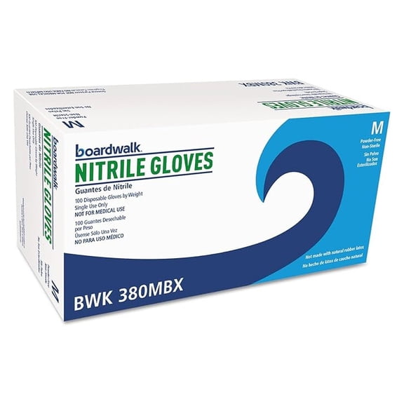 380MCT Disposable General-Purpose Nitrile Gloves Medium Blue 4 mil 1000/Carton