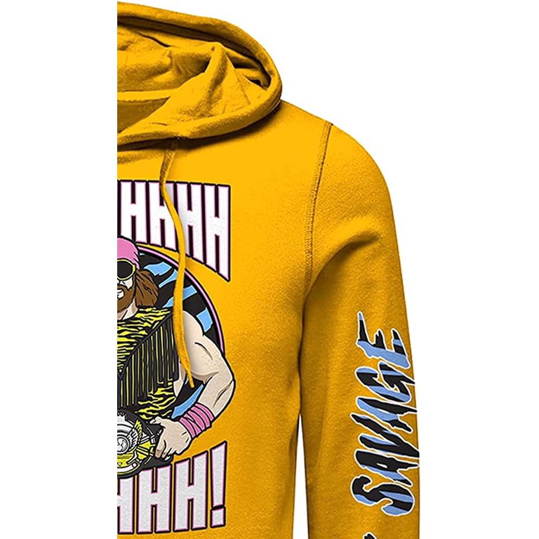 WWE Superstar Macho Man Men's Hoodie, Randi Savage World Wrestling Champion  Sweatshirt Gold - L - Walmart.com