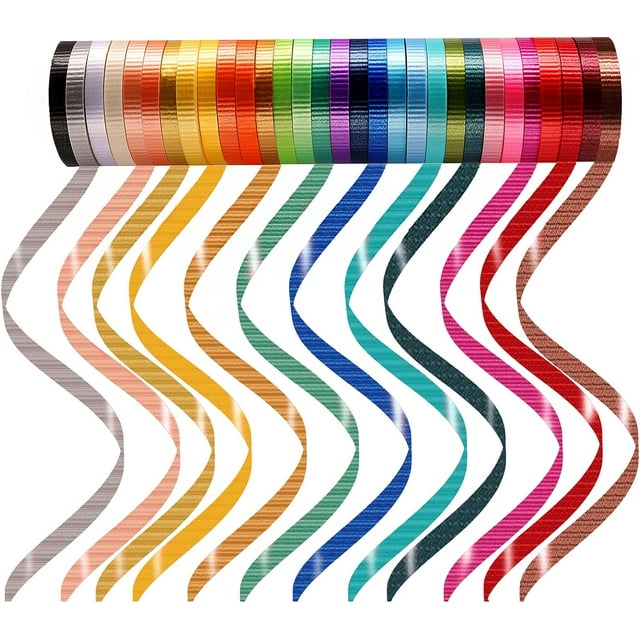 Cinta rizadora de 30 rollos de cintas de regalo vívidas, 30 tipos de colores para decoración, manualidades, lazos, envolver regalos, floristería, bodas, fiestas, festivales, arte