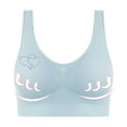 thumbnail image 2 of ZACPNCV Womens Wireless Bras V Mesh Comfortable Bralette Supportive Tshirt Bra No Underwire Seamless Push Up Everyday Bras Light Blue 3XL, 2 of 7