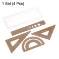 thumbnail image 3 of Unique Bargains Geometry Set Aluminum Alloy Ruler Set with Protractor, 15cm, Golden Brown, 4 Count, 3 of 5