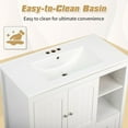 thumbnail image 6 of IVV 36" Bathroom Vanity with Sink Set, Modern Vanity Base Cabinet with Ceramic Basin, Extra Large Storage with 2 Doors & 2 Drawers, White, 6 of 10