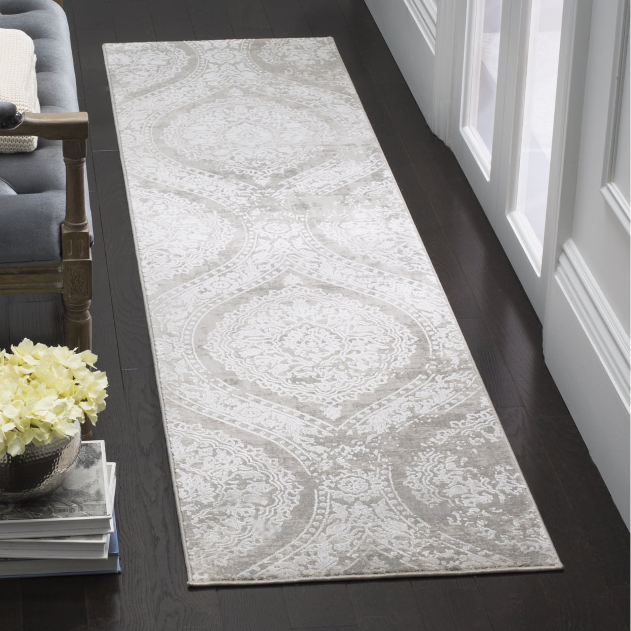 SAFAVIEH Princeton Collection PRN715G Grey / Beige Rug