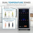 thumbnail image 2 of Newair Freestanding 28 Bottle Dual Zone Compressor Wine Fridge in Stainless Steel, Adjustable Racks and Exterior Digital Thermostat, 2 of 20