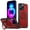 Red, variant on Designed for iPhone 14 Pro Max Case with Kickstand [Military Grade Drop Protection][Magnetic Compatible with Mag-Safe] Shockproof Phone Case with Secure Ring Holder for iPhone 14 Pro Max, Green