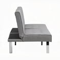 thumbnail image 5 of Modern Grey Fabric Futon Sofa Bed 220cm with Stainless Legs, 5 of 12