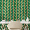 thumbnail image 3 of Ambesonne African Print Peel & Stick Wallpaper for Home, Stripes Effect Ethnic, 13"x72", Green Cream Dark Coral, 3 of 6