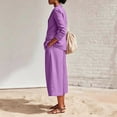 thumbnail image 4 of 2 Piece Sets for Women,Linen Blazer and Pants Matching Set for Women Dressy Casual Work Jackets with Wide Leg Capris 2 Piece Business Outfits, 4 of 9