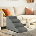 thumbnail image 2 of Gymax 4-Tier Foam Dog Ramp Non-Slip Dog Steps Soft Pet Stairs Ladder w/ brush for High Sofa Bed, 2 of 10