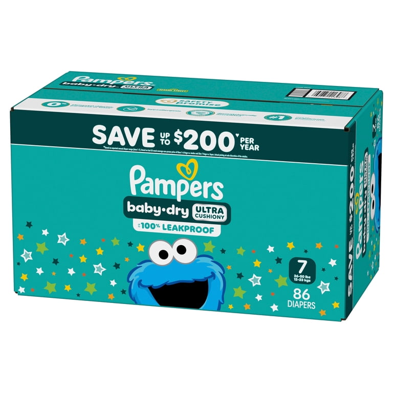 Pampers Baby Dry Baby Diapers,Size 7, 86 Count (Select for More