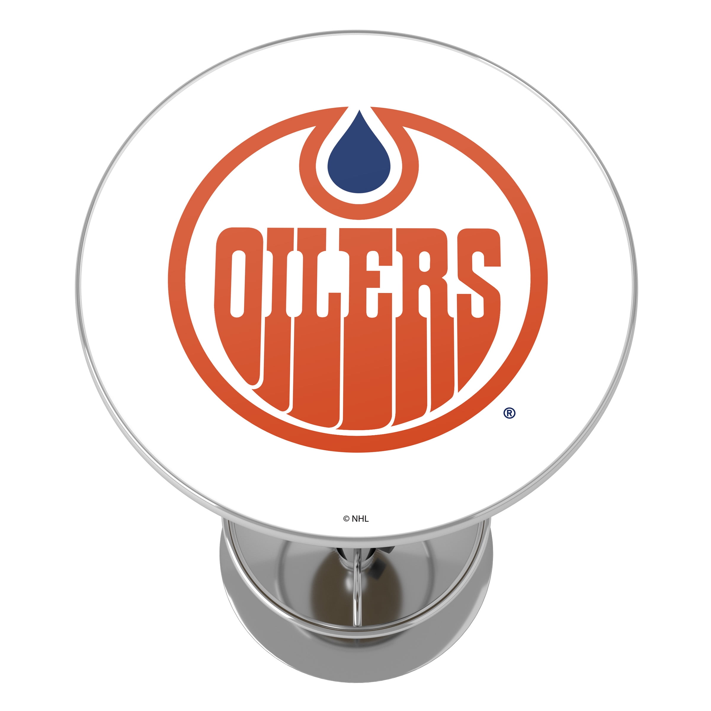 Edmonton Oilers Vintage Bar Table with Adjustable Footrest and Acrylic Top