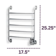 Warmrails Regent Wall Mount Towel Warmer, Chrome, 25.25-Inch Height, 25.5 inch Width, Plug In or Direct Wire – Model HSRC