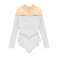 thumbnail image 4 of Haitryli Womens Fringe Latin Dance Leotard Rhinestones Bodysuit Dress for Stage Performance Outfit White M, 4 of 5