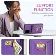 thumbnail image 4 of Phone Case for Samsung Galaxy S20 FE 5G 6.5 inch Wallet Cover with Card Holder Zipper Slot Crossbody Strap Lanyard Leather Stand Cell S 20 EF UW S20FE5G S20FE 20S S2O Fan Edition 4G G5 Women Purple, 4 of 7