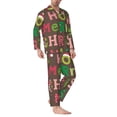 thumbnail image 2 of Fotbe Ho Ho Ho Merry Christmas Pattern Long Sleeve Pajama Set for Men,Sleepwear Set,2-piece Loungewear Set,Soft PJs Comfy Nightwear with Pockets-Small, 2 of 7