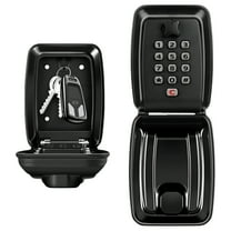 Key Lock Box for Outside, Waterproof Wall Mount Key Lock Box for House Key, 12-Digit Combination Resettable Large Capacity Security Lockbox for Home, Garage, Office,Black