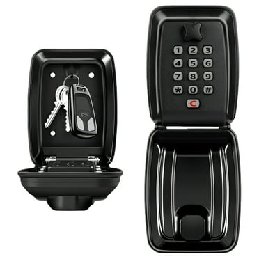 Key Lock Box for Outside, Waterproof Wall Mount Key Lock Box for House Key, 12-Digit Combination Resettable Large Capacity Security Lockbox for Home, Garage, Office,Black