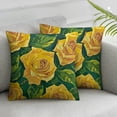 thumbnail image 3 of Yellow Roses Flower Satin Pillowcase for Hair and Skin Silk Pillowcase Pillow Case with Envelope Closure Throw Pillow Cover for Sofa Bedroom Chair Car Home Decor - Standard,, 3 of 7