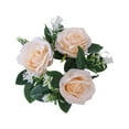 thumbnail image 2 of Mdesiwst Artificial Rose Wreath,Candle Ring Pillar Candle Holder Green Leaves Flower Garland Home Wedding Party Table Centerpiece Decoration, 2 of 7