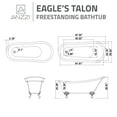 thumbnail image 3 of Anzzi Ft-Cf131faft-Ch Diamante 68" Eagle's Talon Clawfoot Acrylic Soaking Tub - Chrome, 3 of 12