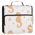 thumbnail image 5 of FORMRS Zipper Binder with Shoulder Strap 2-inch Ring 500 Sheet Capacity File Bag, White Seahorse, 5 of 5