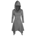 thumbnail image 1 of Womens Halloween Costumes 2024 Cosplay Gothic Dresses Women Costumes Hooded Vintage Pullover High Low Bandage Long Dress Cloak, 1 of 4