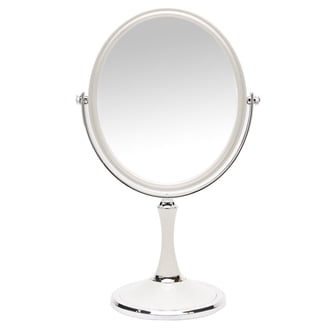 Vintage Vanity Set - Swivel Double sides mirror (normal/magnifying) and brush Vintage Pedestal Tabletop Vanity Double Sided Swivel Mirror  main image 3