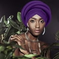 thumbnail image 2 of QASIEATN Women's Everyday Wear Accessories Fashion Solid Color Turban Caps Beanie Headscarf Pre Tied Braid Headwraps for Women, 2 of 5
