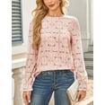 thumbnail image 3 of Cogild Women's Crochet Lace Blouses for Womens with Floral Pattern Crew Neck Blouses Fall Shirts Long Sleeve Shirts for Womens, 3 of 8