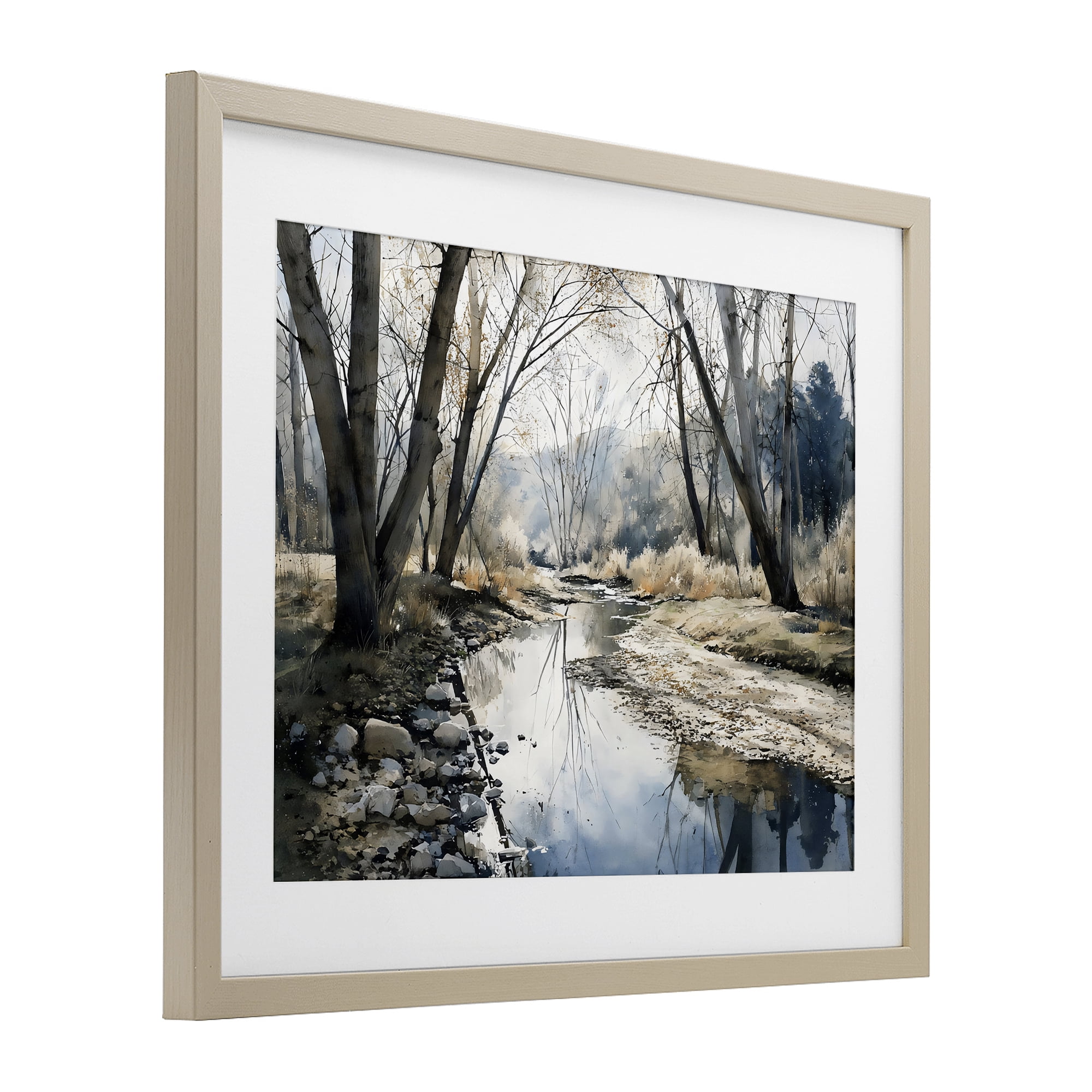 Stupell Industries Serene Reflections at Autumn Creek Birch Framed Print Under Glass, design by Franklyn Gregory