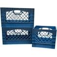thumbnail image 2 of Juggernaut Storage Heavy-Duty Plastic Milk Crate Bundle Blue, 2 of 4