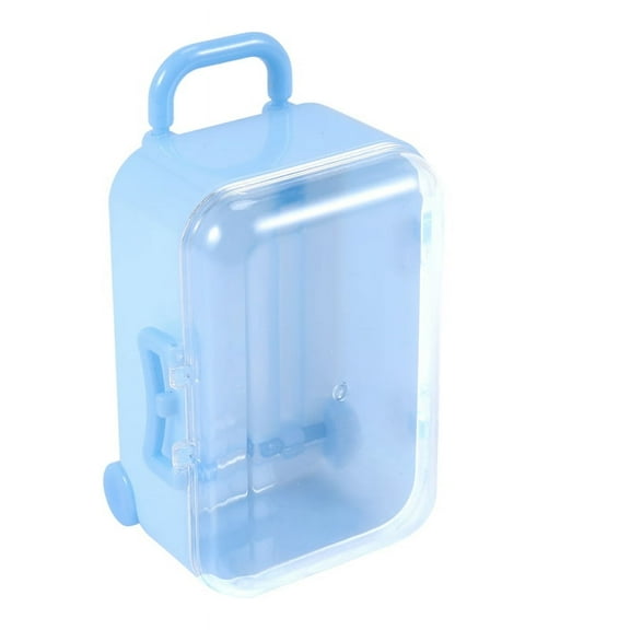 Blue mini roller travel suitcase candy box personality wedding candy box luggage trolley case candy toy small storage box
