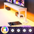 thumbnail image 3 of Computer Desk White Desk With Drawers l Shaped Desk with Monitor Stand Gaming Desk with LED Lights & Power Outlet for Gaming Room,Home Office,Bedroom,40"L x32"W x36"H, 3 of 8