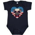 thumbnail image 3 of Inktastic Pug Dog Patriotic US Flag Heart Boys or Girls Baby Bodysuit, 3 of 5