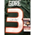 thumbnail image 2 of Frank Gore autographed Miami Hurricanes 2004 Nike team issued green jersey JSA Witness, 2 of 2