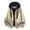 Khaki, variant on Mens Western Style Trucker Faux Suede Leather Hooded Jacket Snap Button Oversized Cowboy Jacket with Side Pockets