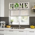 thumbnail image 4 of Rustic Home Curtain Valances for Windows, Kitchen Valance Window Treatments Panel 2 Pack, Eucalyptus Leaves Floral Wooden Buffalo Plaid Rod Pocket Short Curtains for Bathroom Bedroom 60 x 18 Inch, 4 of 8