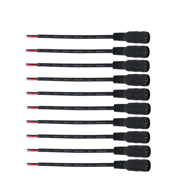 10 PCS Female Power Connector LED Strip Connector Power Connector Plug 12v Pigtail Cable Dc Power Connector