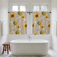 thumbnail image 4 of Brown Yellow Sunflower Kitchen Curtains 45 Inch Length, Summer Botanical Farmhouse Floral Tiers Curtains for Bathroom Bedroom Cafe, Light Filtering Small Window Treatment Drapes 2 Panels 42"Wx45"L, 4 of 8
