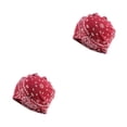 thumbnail image 3 of Tuque Style Bohème Hijab Imprimé Floral Turban Protection des Oreilles Bonnet Fleur Rouge Ensemble de 2, 3 of 6