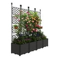 thumbnail image 1 of Garvee 4 Pcs Raised Garden Bed with Trellis, Planter Box with Privacy Screen, Black, 1 of 6
