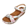thumbnail image 2 of Women's Wedge Sandals Walking Shoes Slippers, Open Toe Hook‑and‑Loop Footwear, Stitched Platform Sandal for Beach Dressy Summer Casual Occasions, 2 of 5