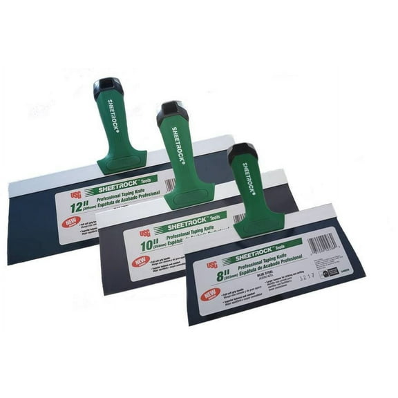 USG Sheetrock Pro Drywall Taping Knife Set 8-10-12" Blue Steel Matrix Style Grip
