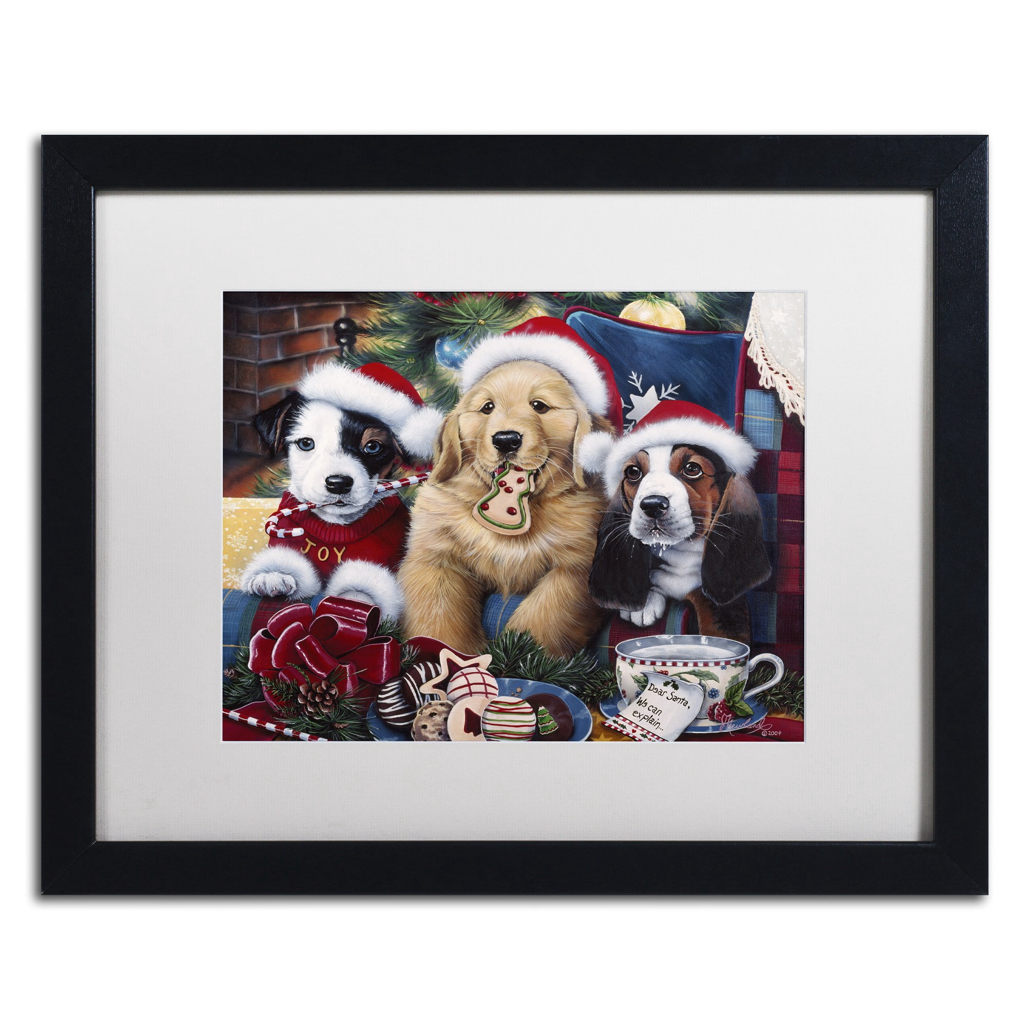Trademark Fine Art 'Desert Buddies' Canvas Art by Jenny Newland, White Matte, Wood Frame