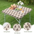 thumbnail image 4 of Brown Christmas Tree Pattern Square Fitted Tablecloth with Elastic Edge,Square Table Cover,Washable Elastic Table Cover for Home Kitchen Party Decor 36"x36", 4 of 6