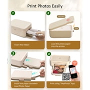 HPRT CP4100 4x6 Photo Printer(108 Sheets & 2 Ribbons) Full-Color Thermal Dye Sublimation Wi-Fi Printing, Instant Picture Printer for Phone, AR Video, Fun App, Home Use, Beige