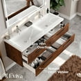 thumbnail image 3 of Eviva Surf 57" Rosewood Modern Bathroom Vanity Set with Integrated White Acrylic Double Sink, 3 of 7