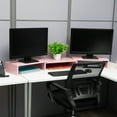 thumbnail image 2 of Mind Reader Dual Monitor Stand, Desktop Organizer, Laptop Riser, Office, MDF, 51.25"L x 9.25"W x 4.75"H, Pink, 2 of 8