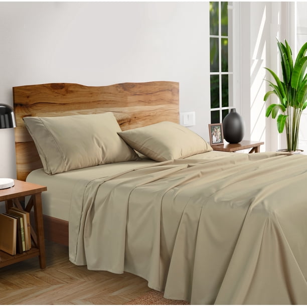 Casa Platino Sábanas Tamaño Matrimonial: 1000 Hilos, 100% Egyptian Cotton, Lujoso Acabado de Satén de Hotel para Todas las Noches, Fácil Cuidado, Bolsillo Profundo de 15” – Lino